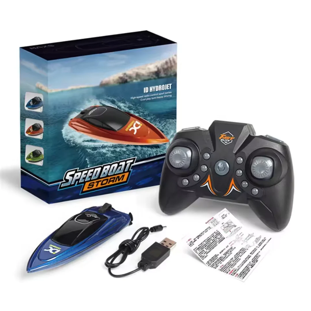 Mini Bateau Télécommandé Rouge avec LED – Haute Vitesse 5 km/h – Image 6