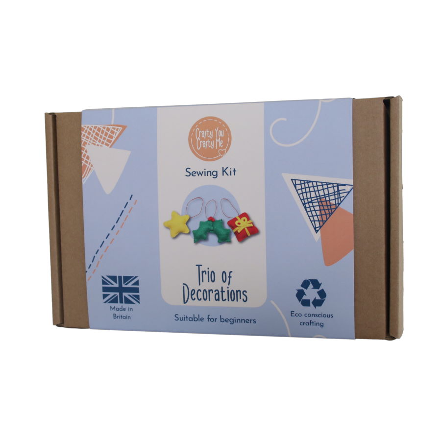 Kit de couture Trio de Noël (Houx, étoile, Cadeau) – Crafty You Crafty Me – Image 2