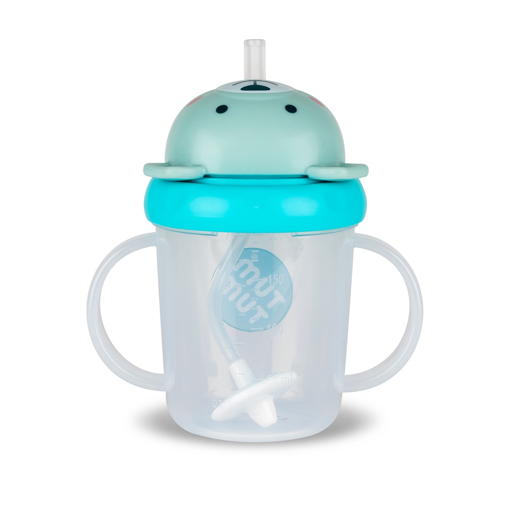 Tasse anti-fuite + paille lestée Ourson Bleu – Tum Tum – Image 3