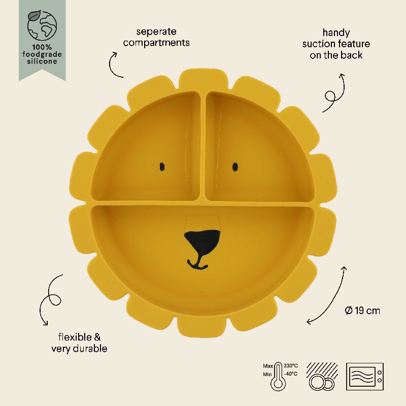 Assiette à compartiments avec ventouse Mr Lion – Trixie Baby – Image 2