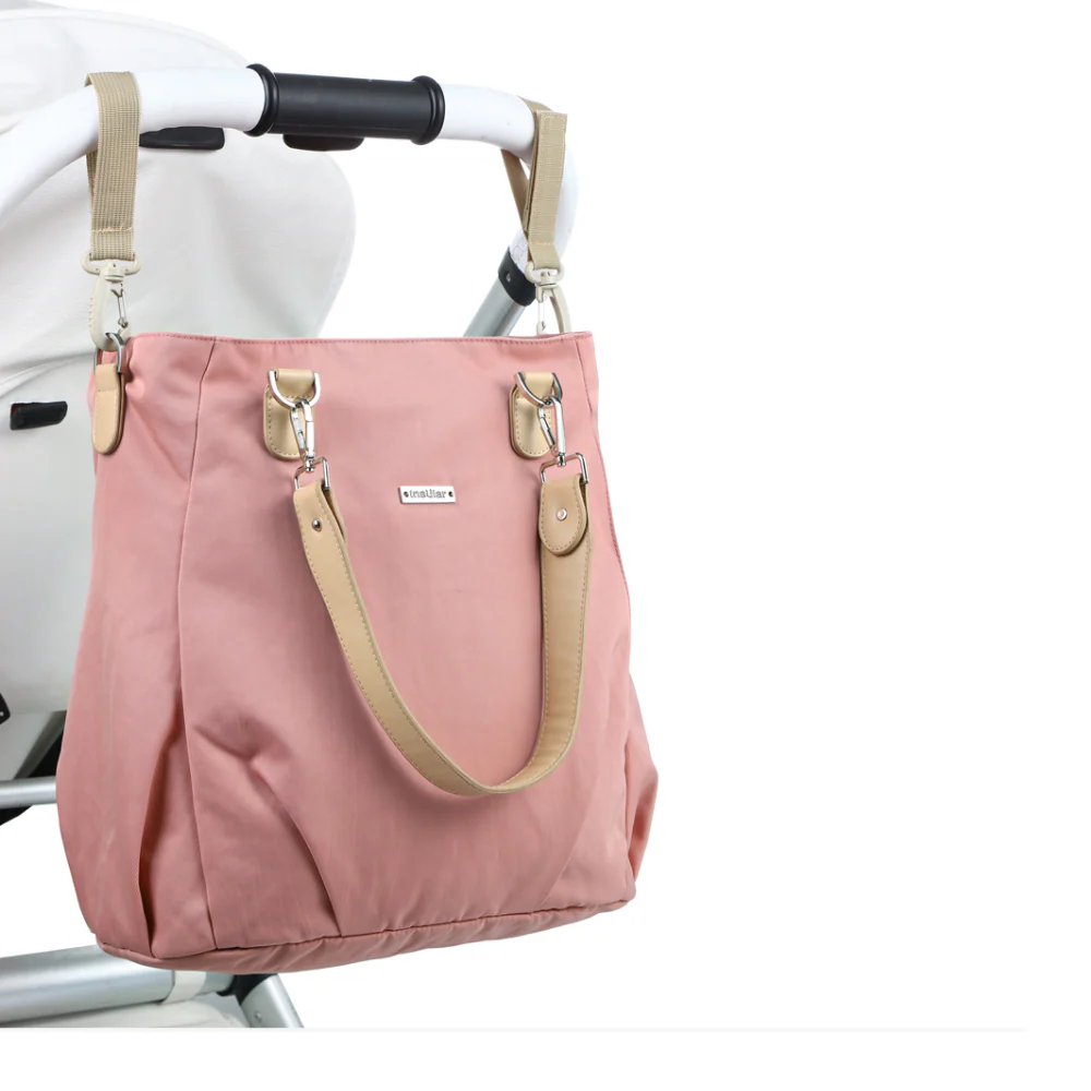 Sac à langer en tissu rose – Image 2