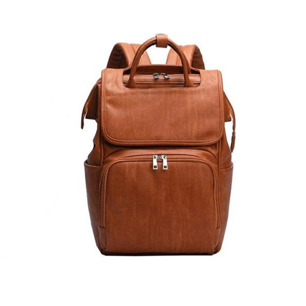 Sac à langer vintage cuir vegan (marron)