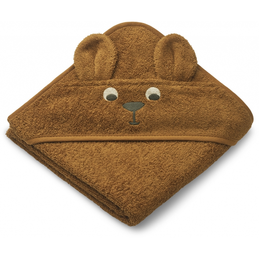 Cape de bain en éponge de coton bio / Kangaroo golden caramel #Liewood