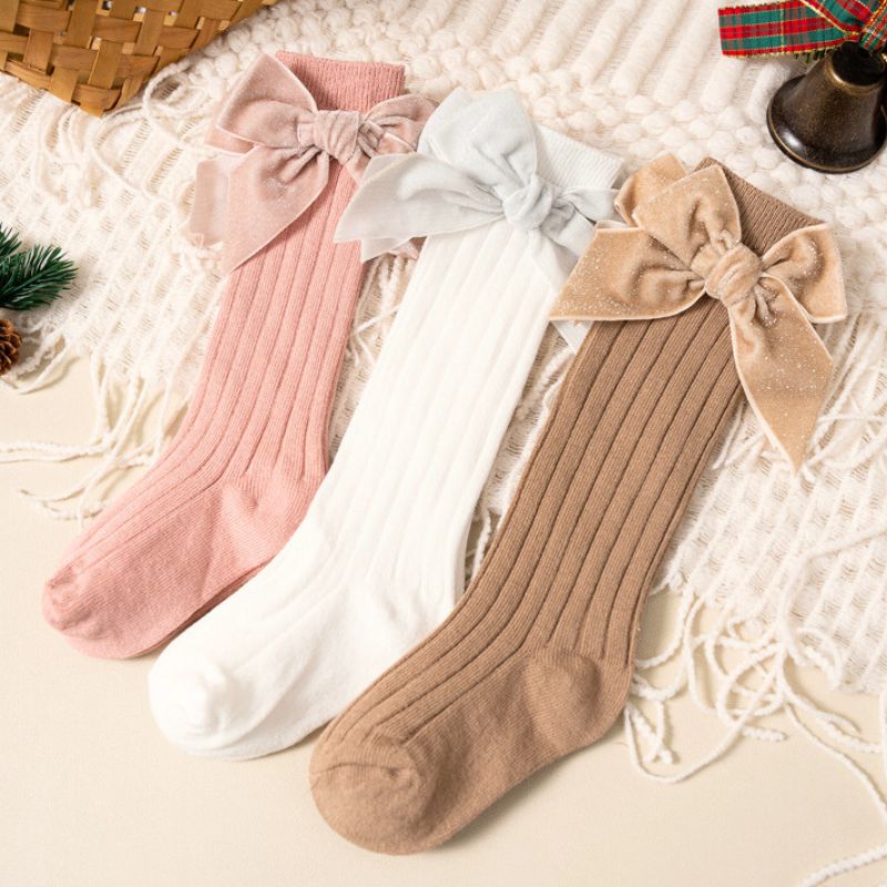 Chaussettes Hautes De Noël Avec Nœud Pailleté – Image 6