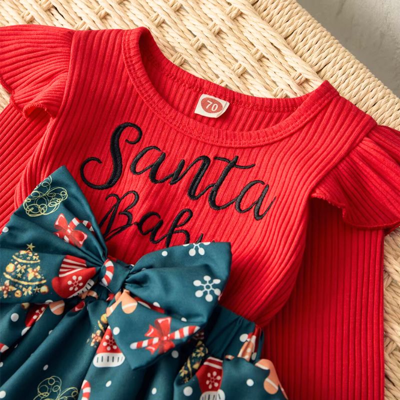 Ensemble Robe & Bandeau Noël Bébé ‘Santa Baby’ – Image 3