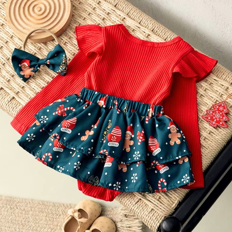Ensemble Robe & Bandeau Noël Bébé ‘Santa Baby’ – Image 2
