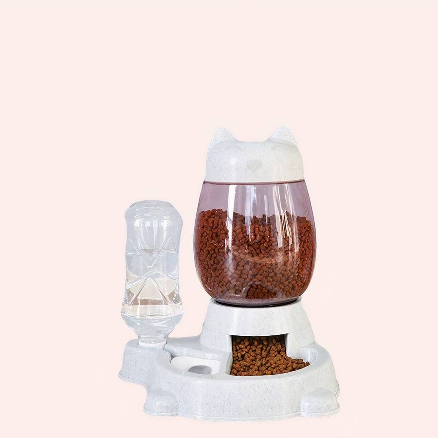 Fontaine à eau avec distributeur croquette pour chat