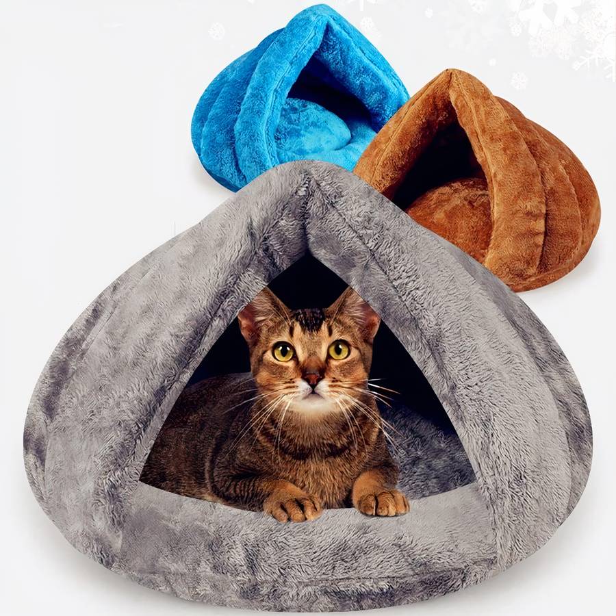 Lit douillet gris pour chat – Image 2
