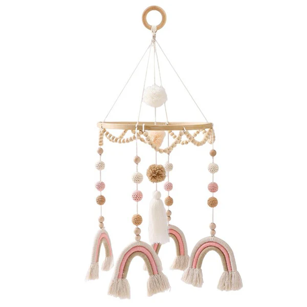 mobile bébé arc-en-ciel bohème rose – Image 4
