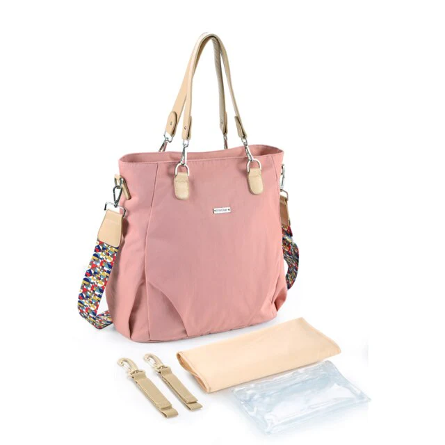 Sac à langer en tissu rose